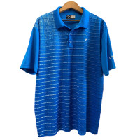 Men’s XL Callaway Opti Dri Golf Shirt - Ombré Blue Stripe Front