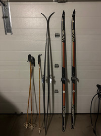 Cross country skis and poles for sale