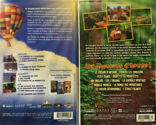 VHS - Arthur l'Aventurier - 5$ chacun dans CD, DVD et Blu-ray  à Granby - Image 2