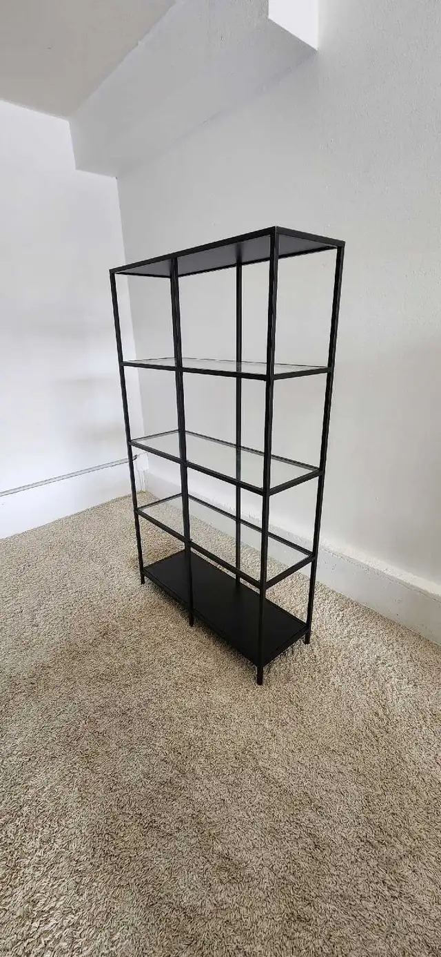 FREE DELIVERY Black 5 Tier Level Glass Shelving Unit / Bookshelf in Bookcases & Shelving Units in Vancouver - Image 4