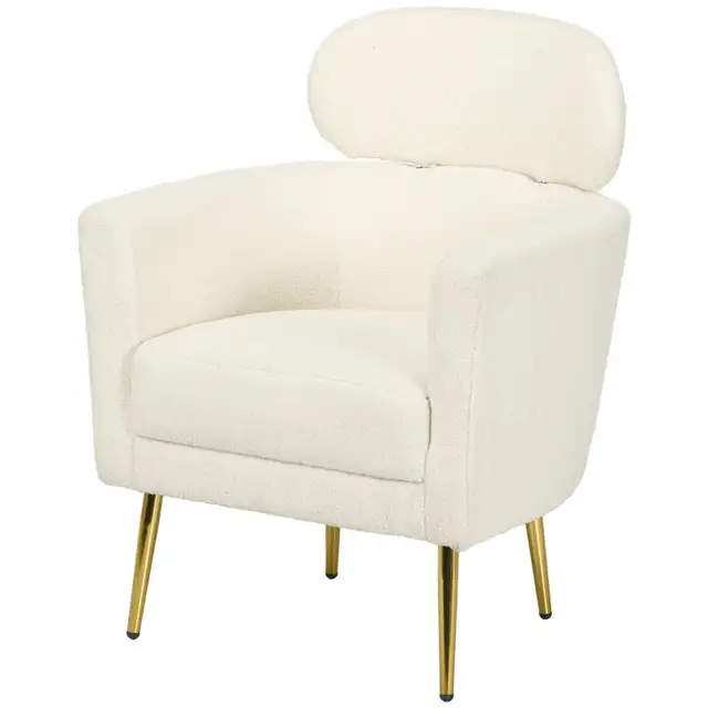 Barrel Accent Chair with Detachable Headrest, Modern Armchair fo in Chairs & Recliners in Markham / York Region - Image 4