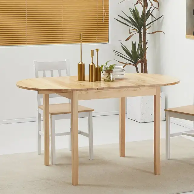 Natural drop leaf solid Wood Kitchen Table, Drop Leaf Tables in Dining Tables & Sets in Markham / York Region - Image 9