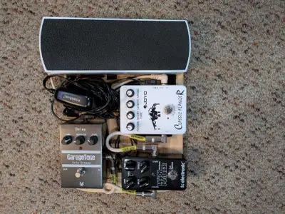 Guitar pedals and pedal board , View more