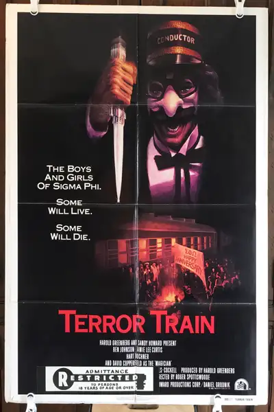 Terror Train (1980) Folded as issued. Jamie Lee Curtis Original Movie Poster 27x41 One Sheet Check o...