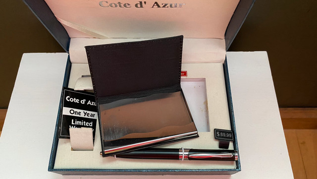 Cote d’Azur business card holder & pen in Other in Oshawa / Durham Region - Image 2