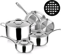 Duxtop ssc-9, 9 piece tri-ply stainless steel cookware set
