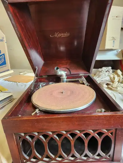 Vintage record player, View more