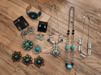 Various jewelry pieces - mostly blue tones (selling together)