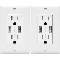 2 PACK TOPGREENER 3.6A USB Wall Outlet Charger