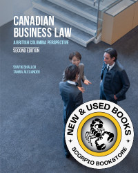 Canadian Business Law A British Columbia 2E 9781774626504