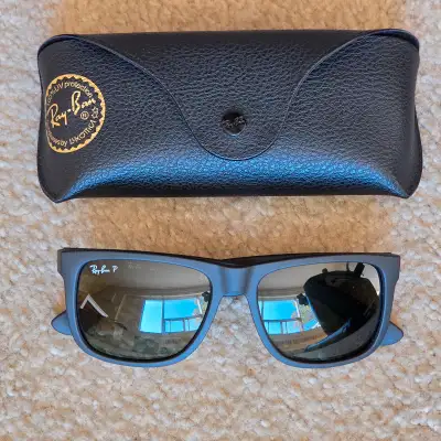 Ray-Ban Justin RB4165 Polarized Rectangular Sunglasses - 54-16mm, View more