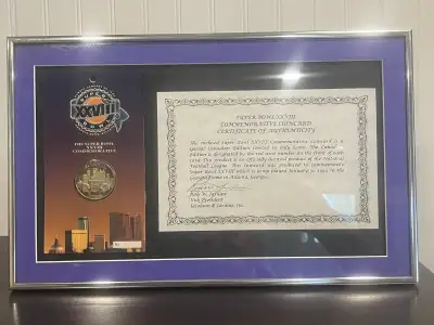 Framed Super Bowl Collectable , View more
