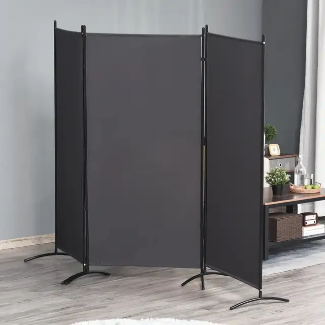 6' 3 Panel Room Divider, Double Hinged Folding Wall Divider, Ind in Storage & Organization in Markham / York Region - Image 9