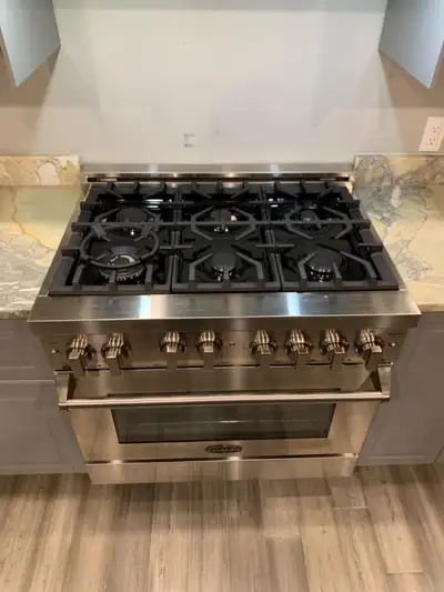 48 in. 6.7 cu. ft. Freestanding Gas Range 8 burner oven, View more