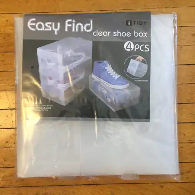 NEW Plastic SHOE STORAGE BOXES for Closet Stacking Storage, View more