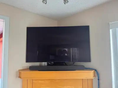 Samsung 55" 4K TV and Sony sound bar., View more
