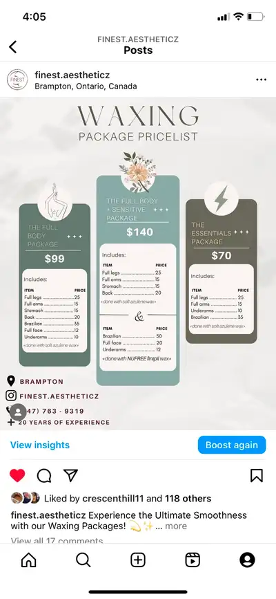 Ladies Waxing & Beauty Services, View more