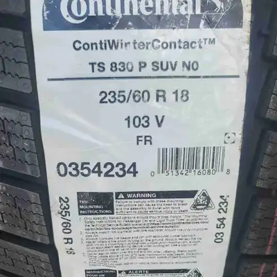 4x Brand New Winter Tires Continental ContiWinter Contact 235 60 18 Never used/installed retail was...