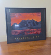 Antartic Fire Art in Black Glass Frame