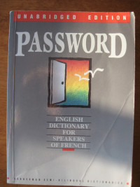Password-English Dictionary for speakers of french