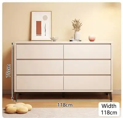 Sleek Nordic 6-Drawer Sideboard / Dresser - Warm White, View more