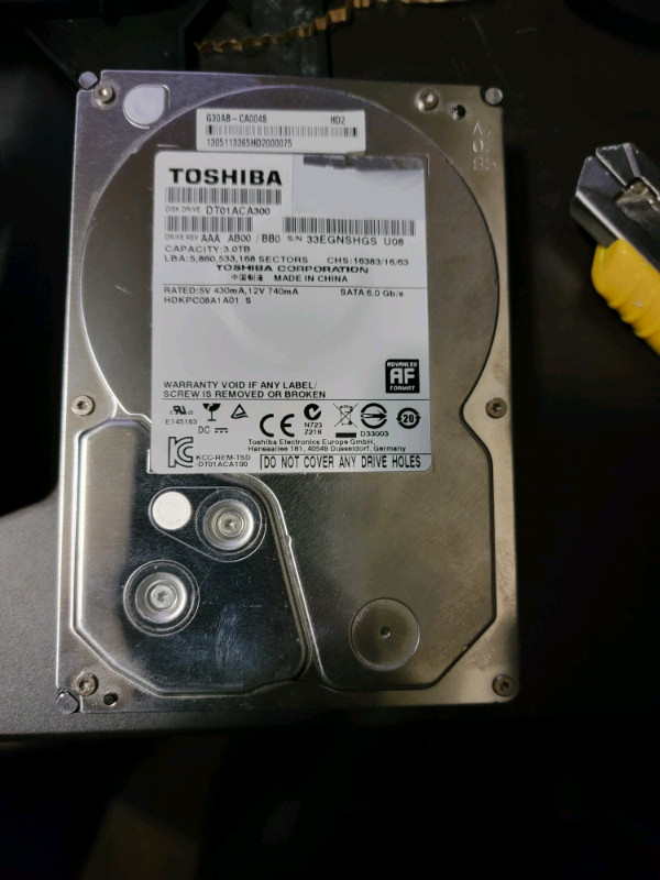 3tb Toshiba Drive  in Desktop Computers in Sarnia