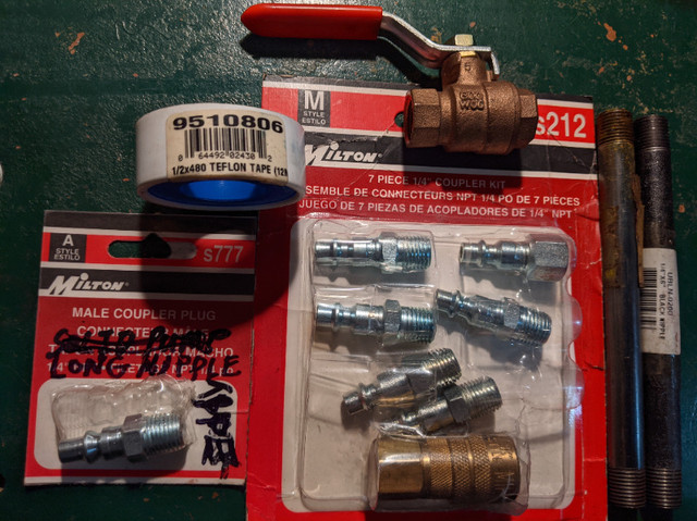 7 Piece 1/4 P/THRD AIR LINE / TOOL COUPLER KIT in Other in Annapolis Valley