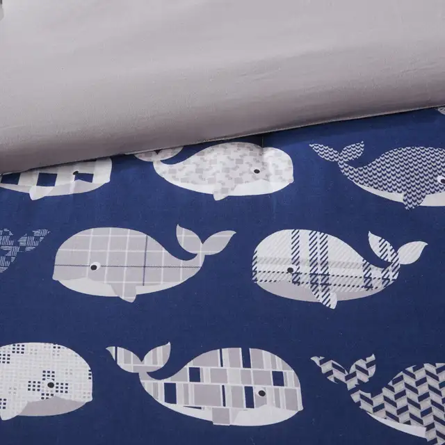 Home Essence Kids Theo Whale Printed Cotton Comforter in Bedding in Mississauga / Peel Region - Image 4