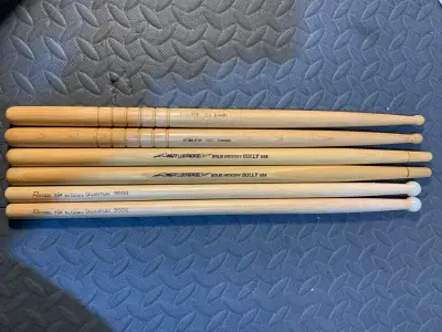 Vintage Lightly Used Assorted Drum Sticks, View more