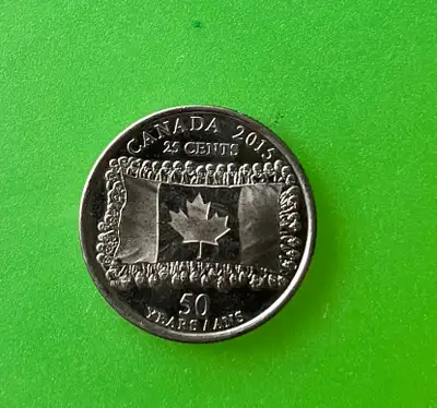 2015 Canadian Flag 25 Cents Coin, View more