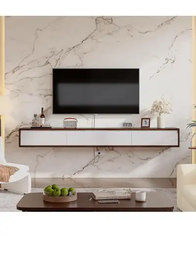 Fully-Assembled Floating TV Stand, 70'' High Gloss Wall-Mounted , View more