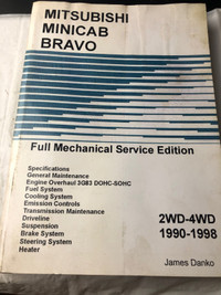 1990 - 1998 MITSIBISHI MINICAB AND BRAVO FACTORY MANUAL #M0009