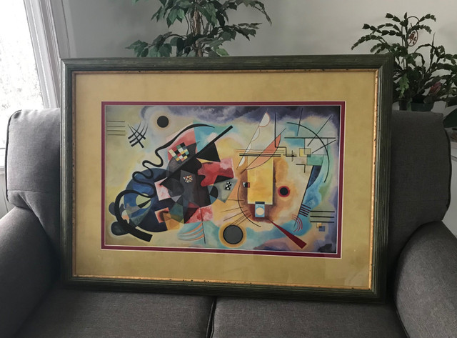 Large MODERN ABSTRACT Art Print by MIRO, 42” x 29”, VG Cond in Arts & Collectibles in Edmonton