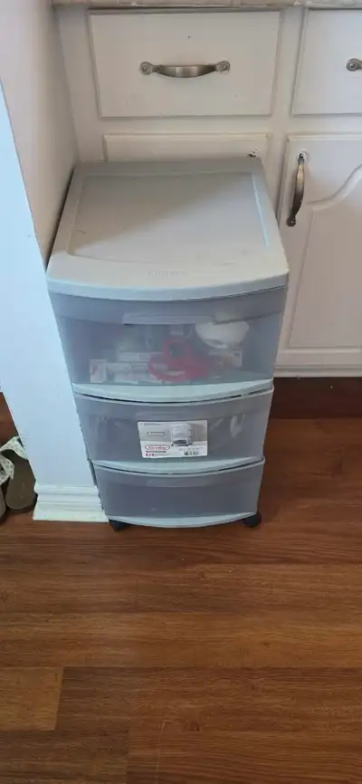 This Sterilite 3-drawer rolling storage cart is the perfect organizational solution for keeping your...