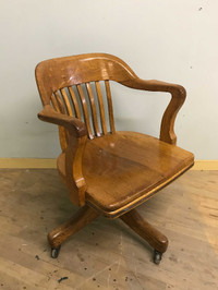 Vintage oak office chair -  chaise en chene retro