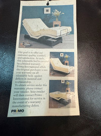 Primo Adjustable Electric bed on Wheels with Remote and Mattress