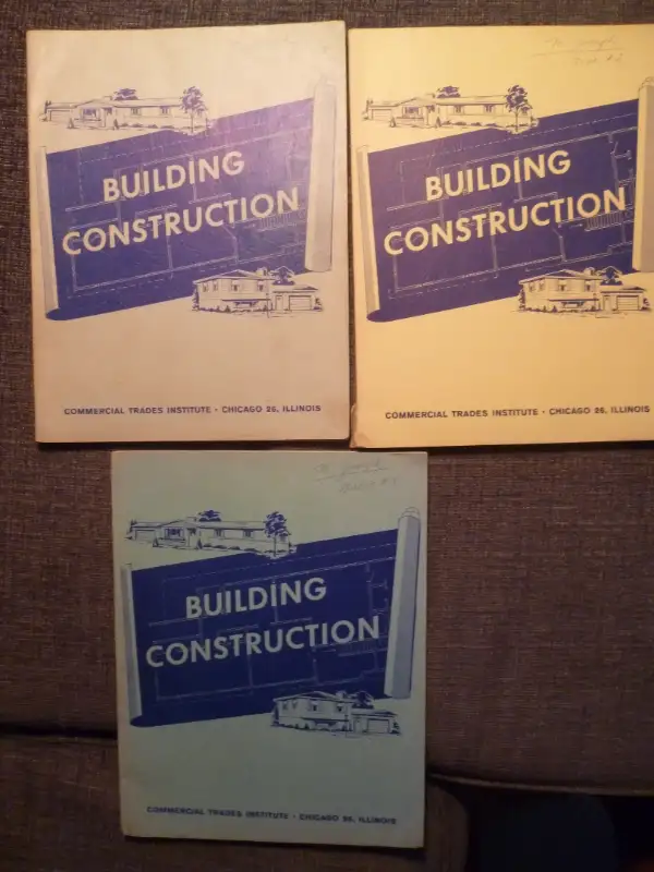 Building Construction Commercial Trades Institute manuals x 3