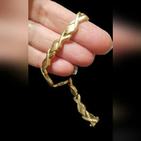 Vtg 14K Yellow Gold Italy XOX Ladies Bracelet 7.25” 9.03g