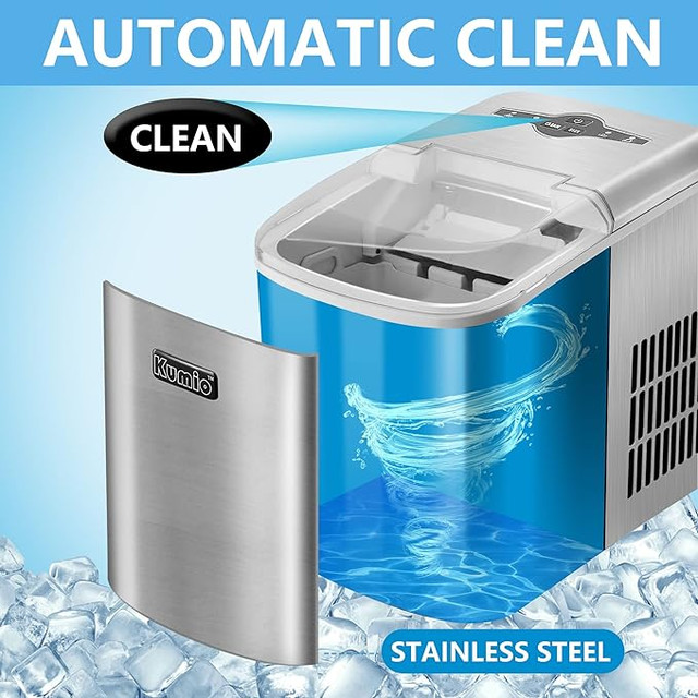 Ice Makers Countertop, KUMIO Stainless Steel Ice Machine 2.1L, 3 in Arts & Collectibles in Markham / York Region - Image 3