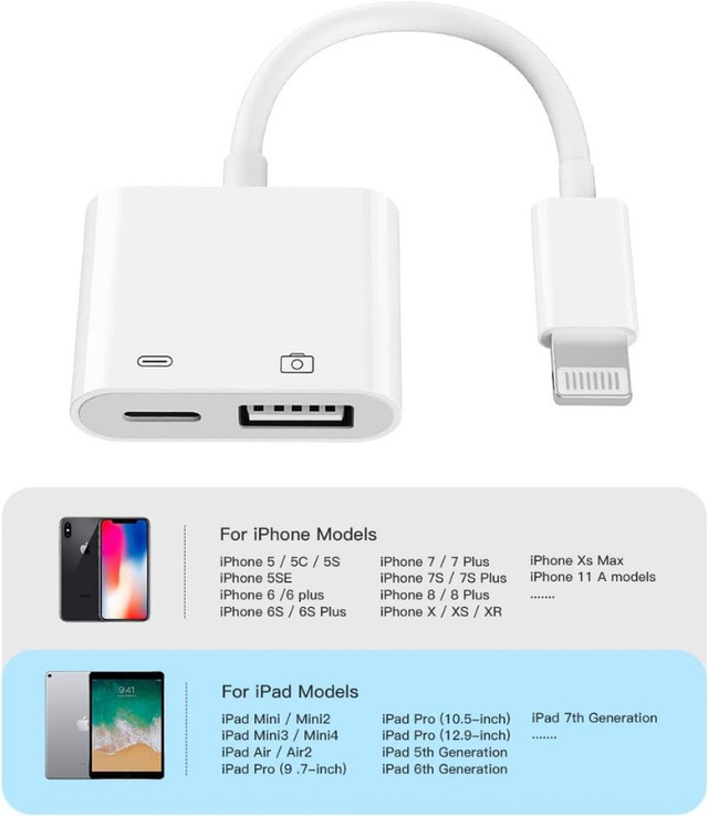 Apple Certified Lightning Male to USB Female Adapter OTG in Cables & Connectors in Hamilton - Image 2
