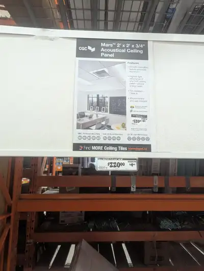 Acoustical Ceiling Panel 120$/box, View more