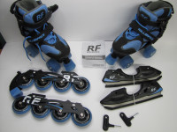 Roller Skates, Roller Blades & Skates 3 in 1 (Size 4 - 6 Mens)