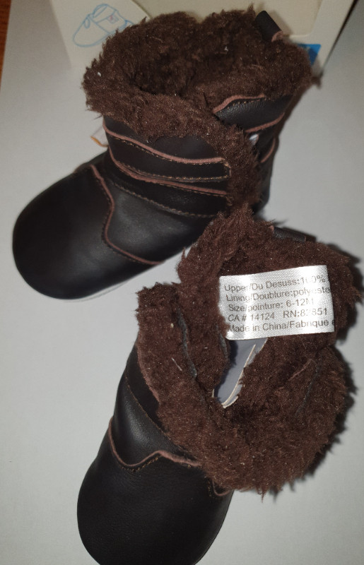 Genuine Leather Baby Shoes/Booties Pink or Brown 6-12 Month in Clothing - 6-9 Months in Calgary - Image 3