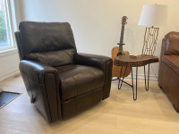 Genuine leather recliner rocking chair 