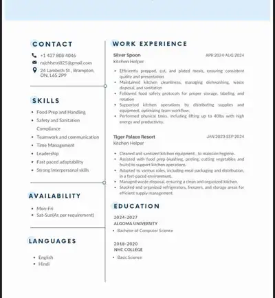 I need a job ASAP near Brampton Mississauga, Toronto, Oakville, Malton, Etobicoke I can do any work...