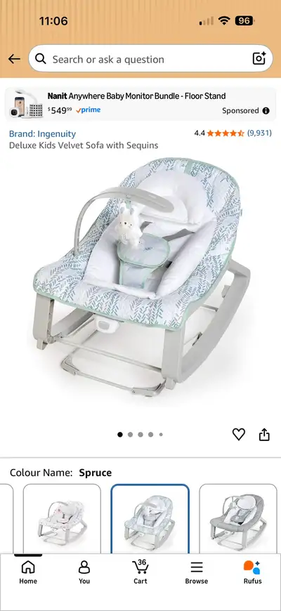 Ingenuity Baby Bouncer / Rocker – 3-in-1 – $55, View more