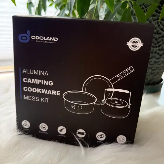 New 5pcs Camping Cookware Mess Kit with Removable Handle/Blue in BBQs & Outdoor Cooking in Calgary - Image 3