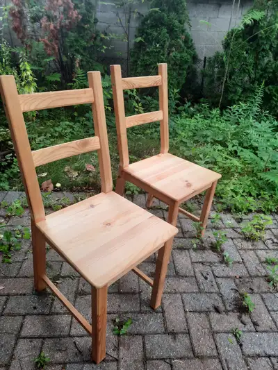 Two Kia's wooden chairs, View more