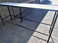 Custom Made Angle Iron Table/Stand (white top)