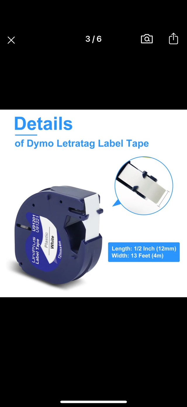 Brand New 5 pc Compatible Dymo Letra tag 91201 in Other in Edmonton - Image 4
